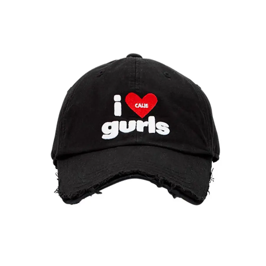 Women Black "I Love Girls" Cap All-match Street Fashion