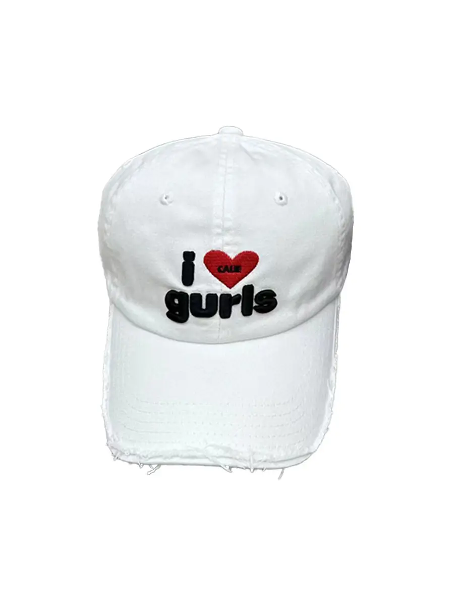 Women Black "I Love Girls" Cap All-match Street Fashion