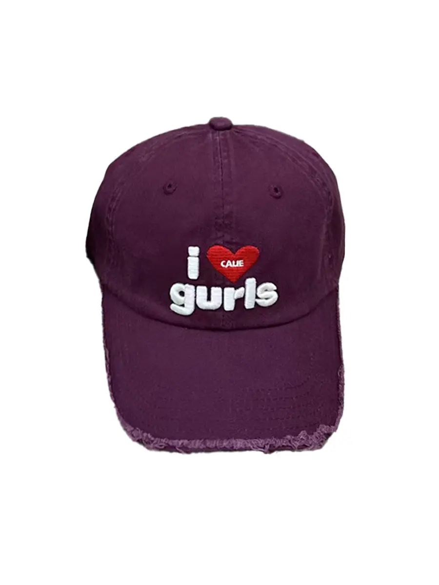 Women Black "I Love Girls" Cap All-match Street Fashion