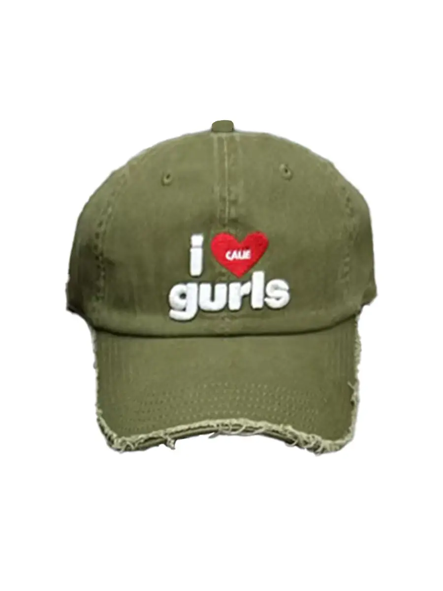 Women Black "I Love Girls" Cap All-match Street Fashion