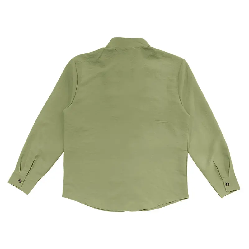 Men's Brown Button-Up Linen Shirt Loose Fit — feature 27