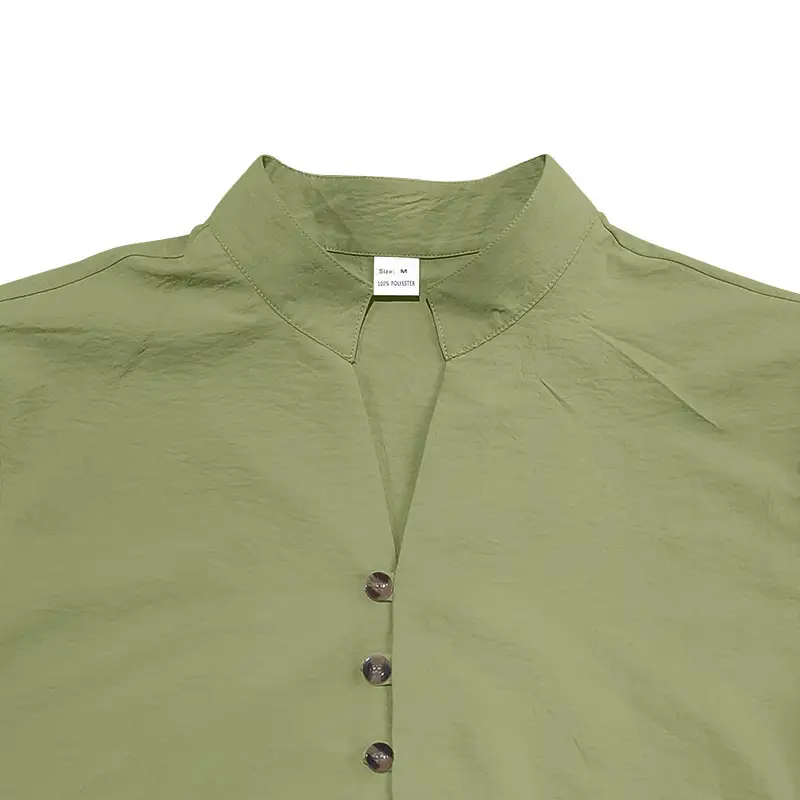 Men's Brown Button-Up Linen Shirt Loose Fit — feature 28