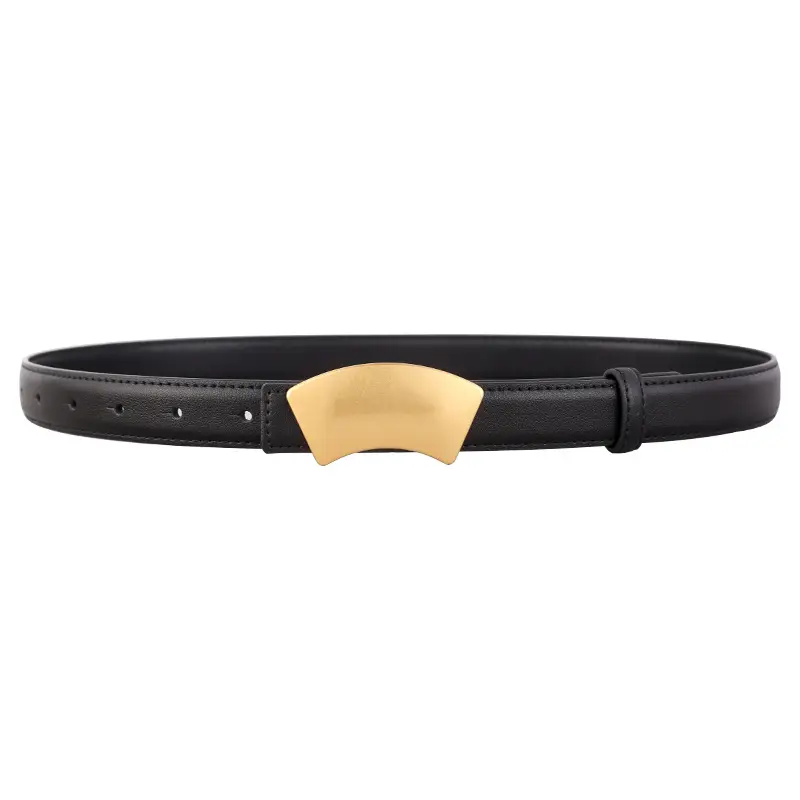 New Leather Belt Women's Snap Buckle Slimming Jeans Belt - Image 8