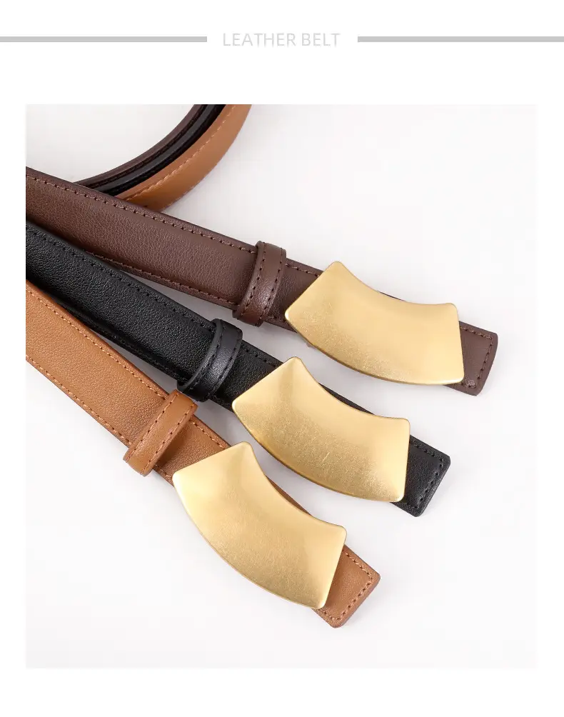 New Leather Belt Women's Snap Buckle Slimming Jeans Belt — feature 24