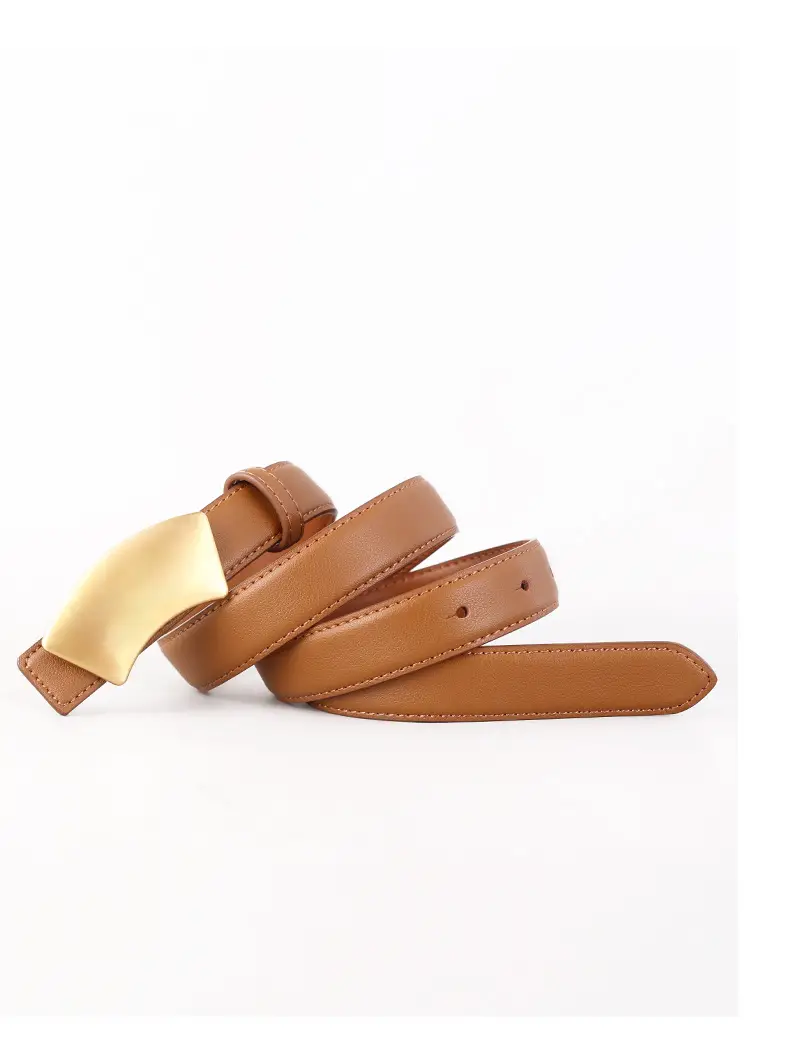 New Leather Belt Women's Snap Buckle Slimming Jeans Belt — feature 28