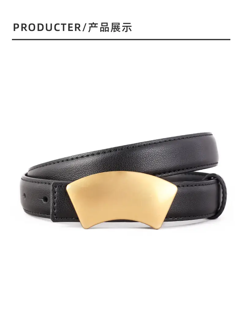 New Leather Belt Women's Snap Buckle Slimming Jeans Belt — feature 37