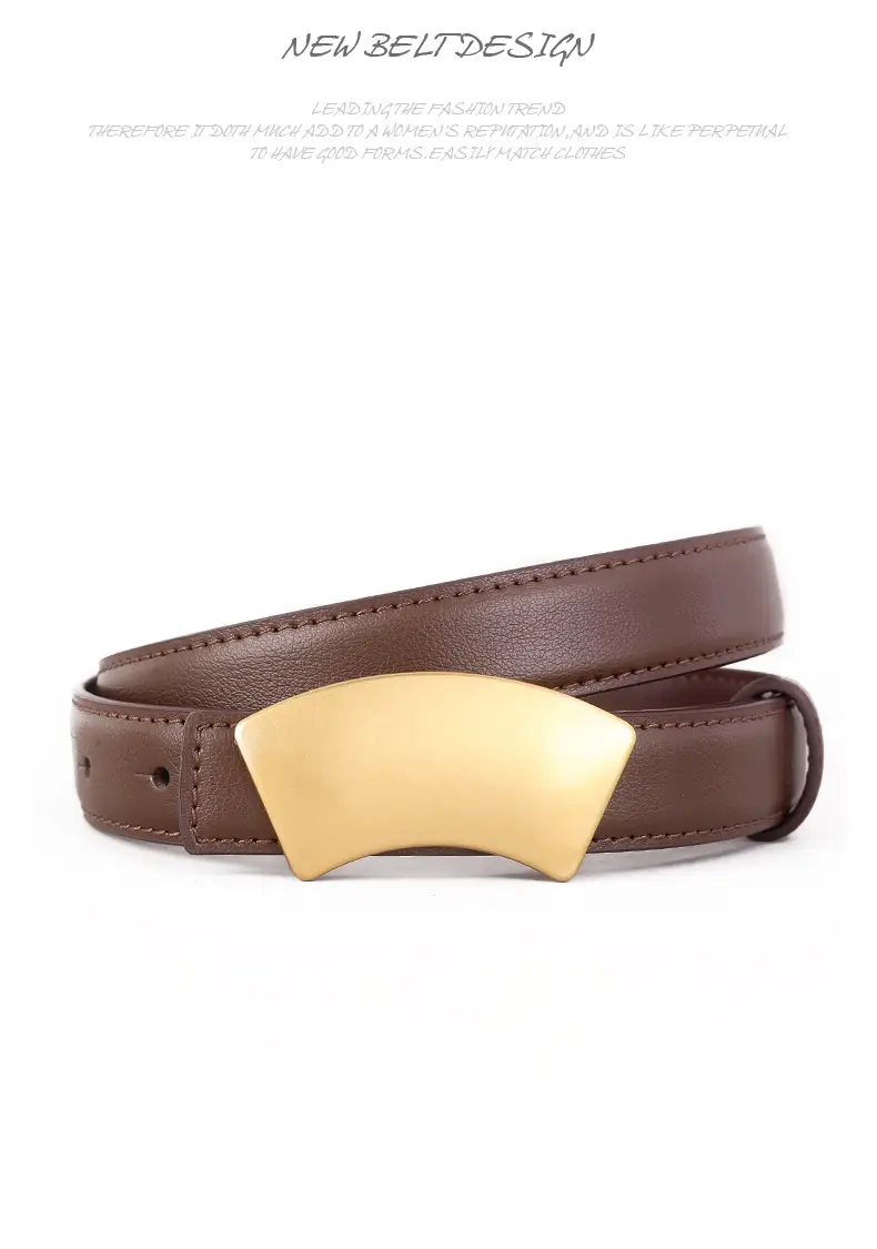 New Leather Belt Women's Snap Buckle Slimming Jeans Belt — feature 39