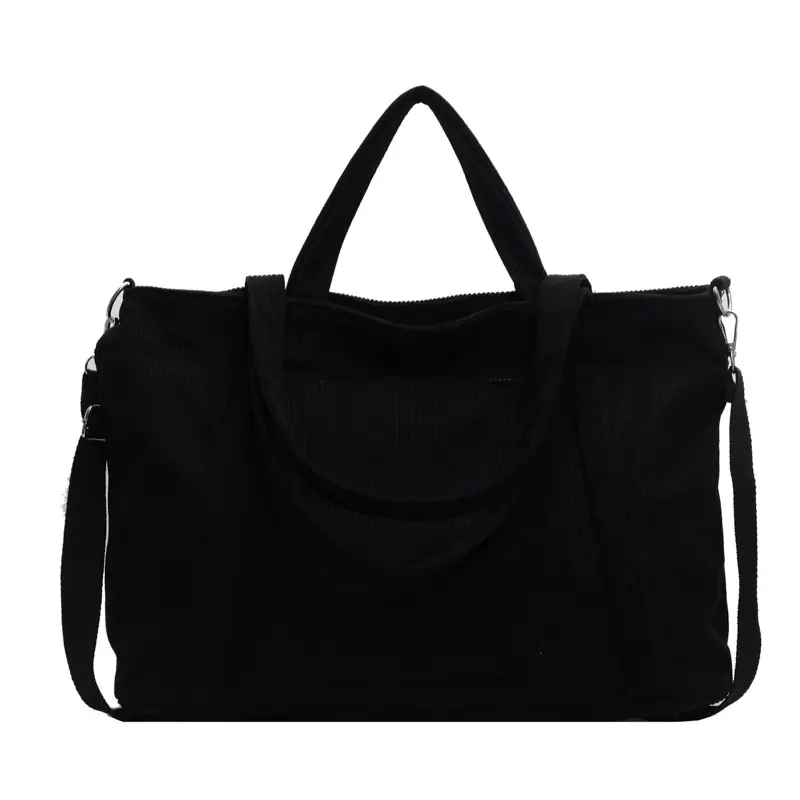 Women's Pink Corduroy Tote Bag Large Capacity Shoulder Crossbody - Image 5
