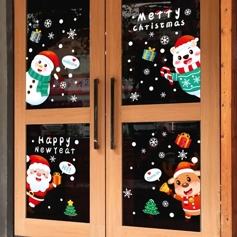 Cross Border Santa Snowman Christmas Glass Door Sticker - Image 18