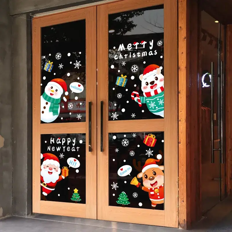 Cross Border Santa Snowman Christmas Glass Door Sticker - Image 21