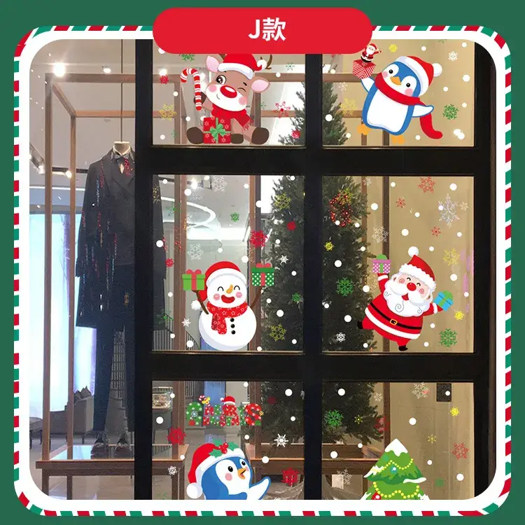 Cross Border Santa Christmas Snowflake Electrostatic Window Sticker — feature 11