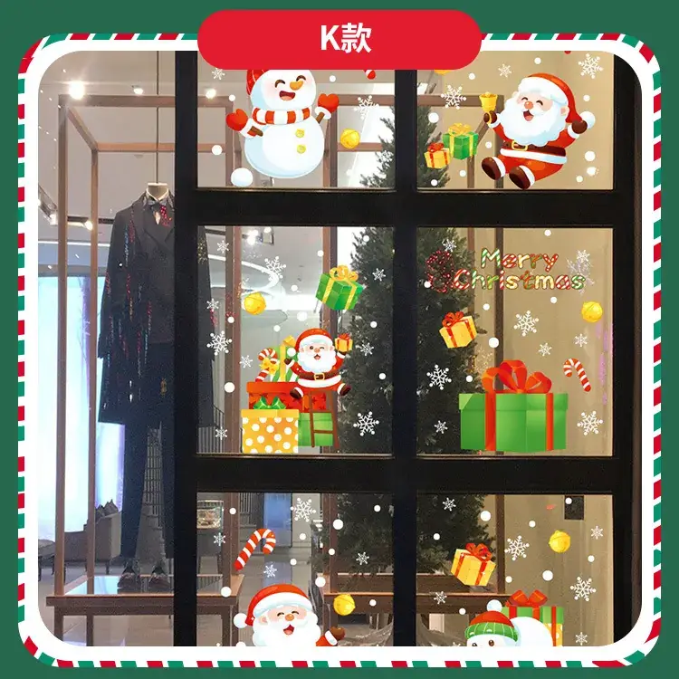 Cross Border Santa Christmas Snowflake Electrostatic Window Sticker — feature 12