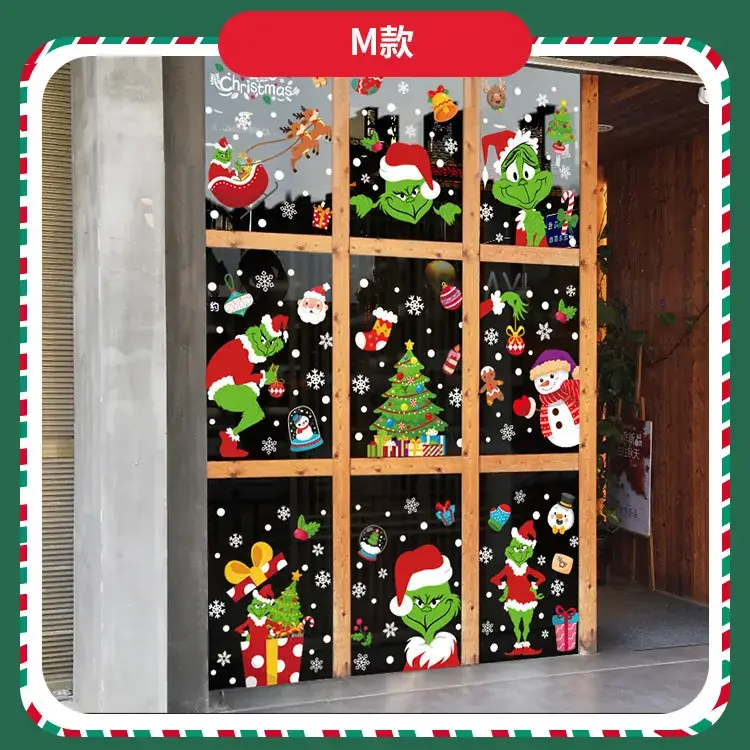 Cross Border Santa Christmas Snowflake Electrostatic Window Sticker — feature 14