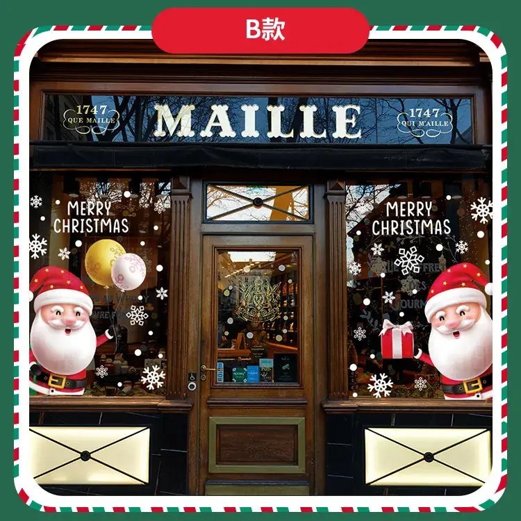 Cross Border Santa Christmas Snowflake Electrostatic Window Sticker — feature 3