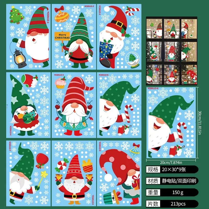 Cross Border Santa Christmas Snowflake Electrostatic Window Sticker - Image 14