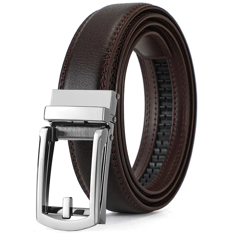 Men's Black Cowhide Belt with Gold Buckle - Image 4