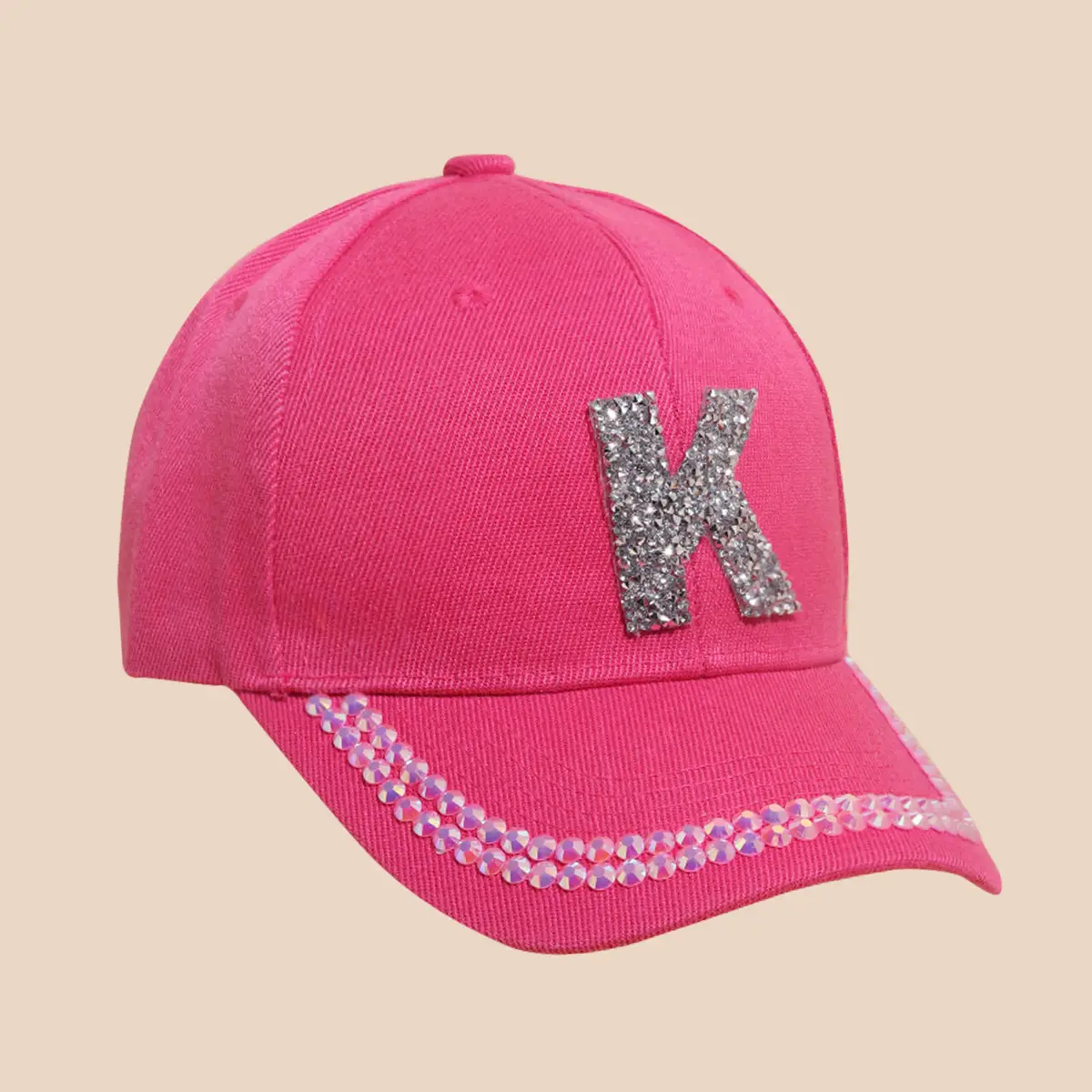 Women's White Rhinestone Cap with 'A' Design — feature 25