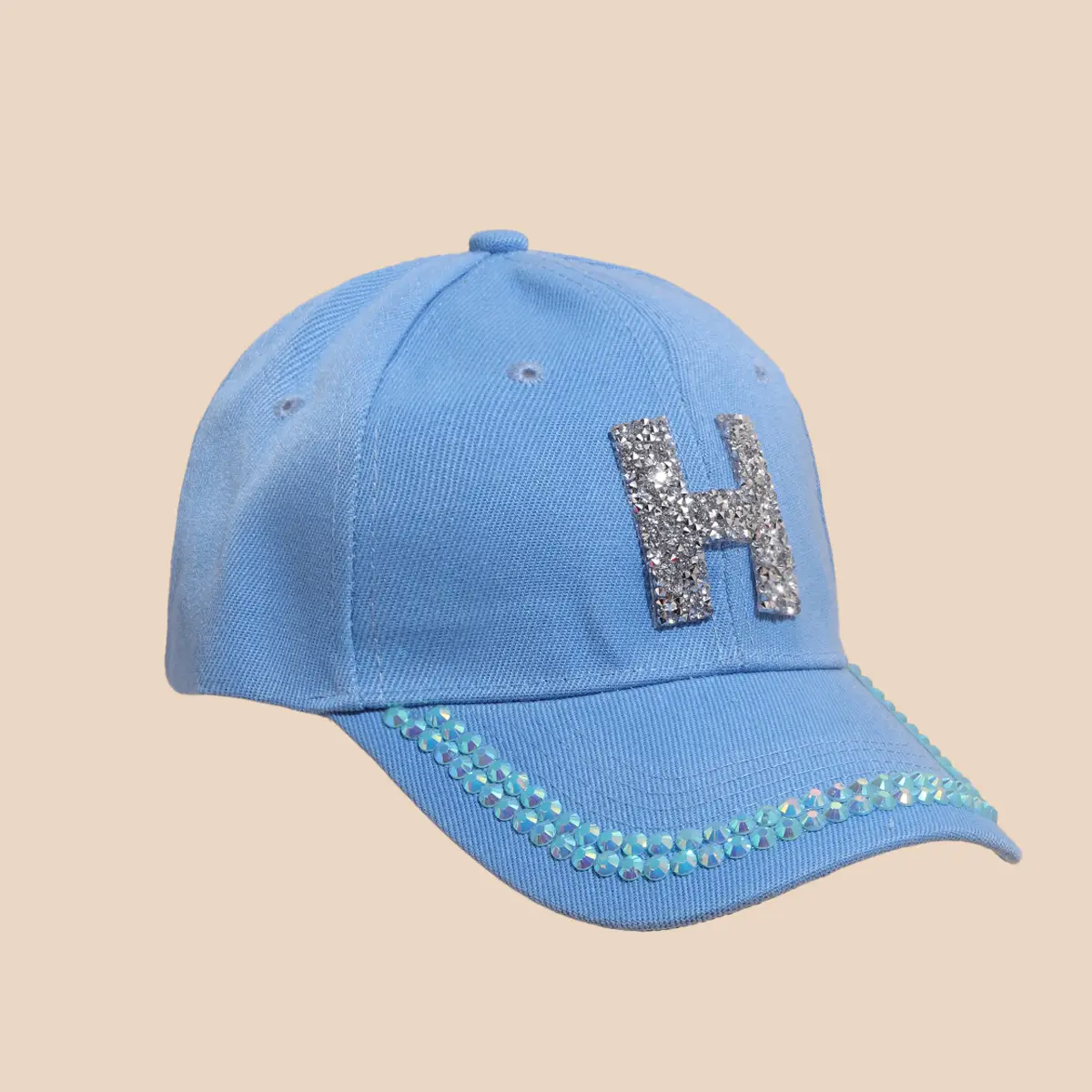 Women's White Rhinestone Cap with 'A' Design - Image 14