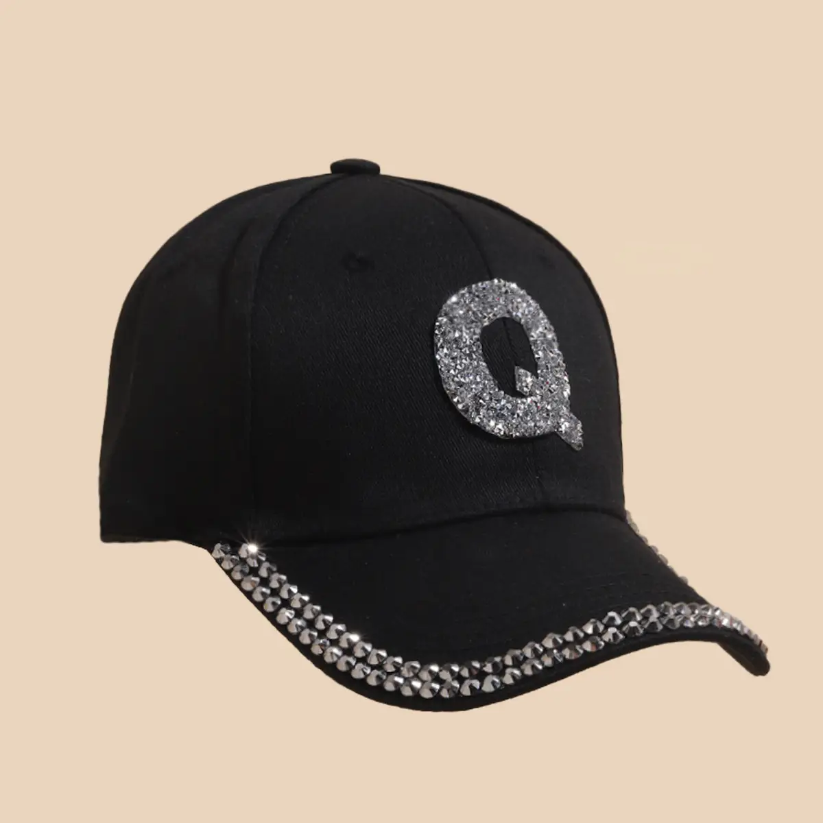 Women's White Rhinestone Cap with 'A' Design - Image 25