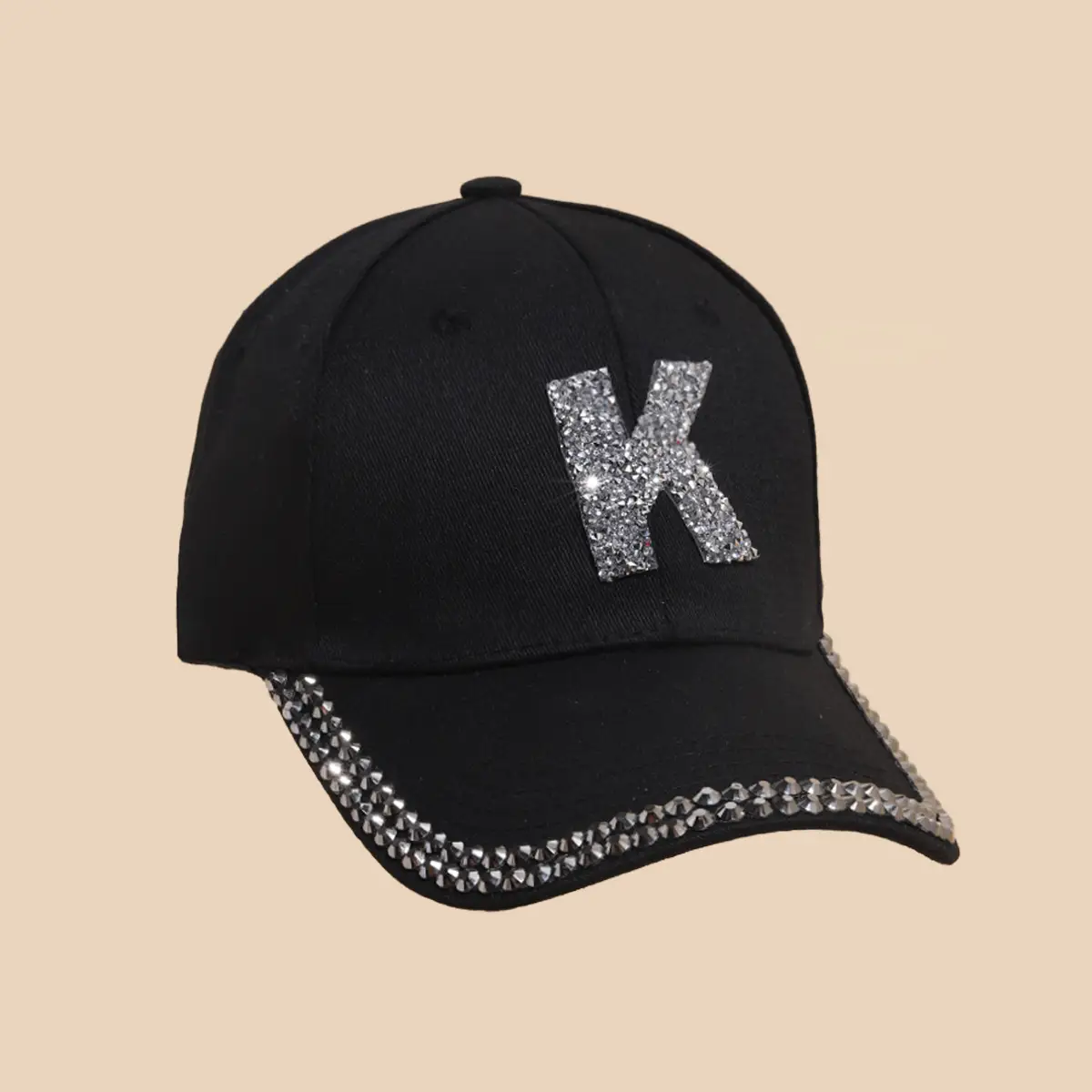 Women's White Rhinestone Cap with 'A' Design - Image 28