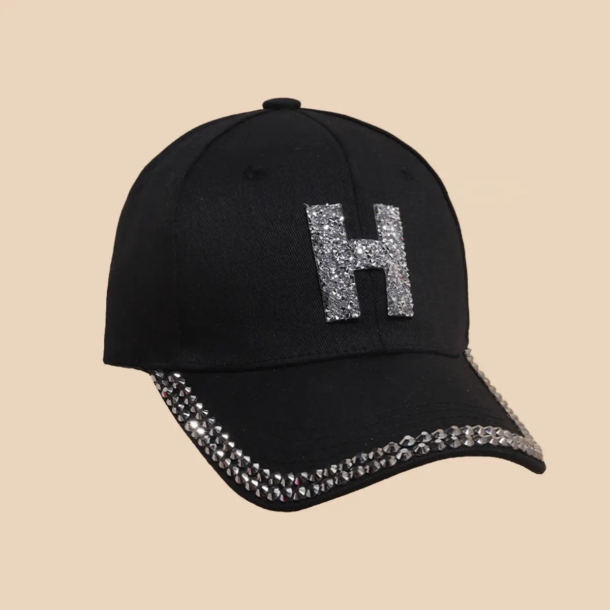 Women's White Rhinestone Cap with 'A' Design - Image 29