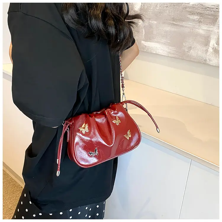 Silver Butterfly Drawstring Bucket Bag for Women — feature 27