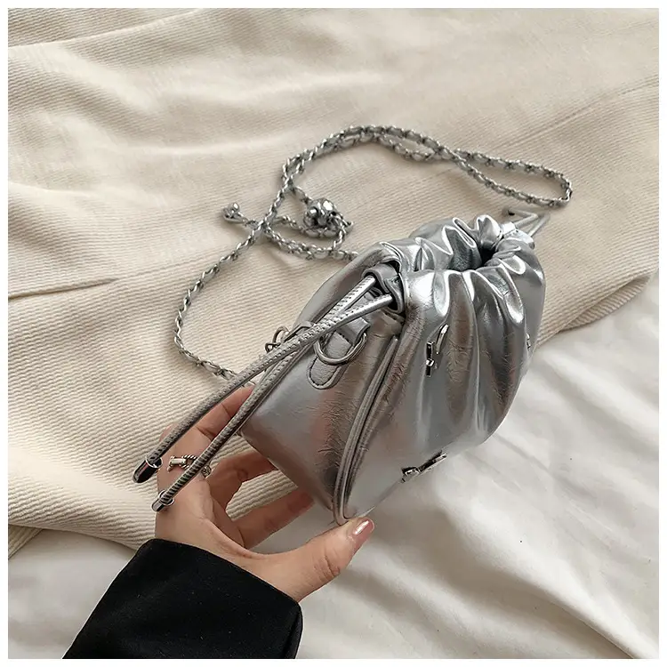 Silver Butterfly Drawstring Bucket Bag for Women — feature 38