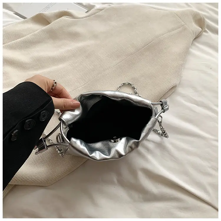 Silver Butterfly Drawstring Bucket Bag for Women — feature 45