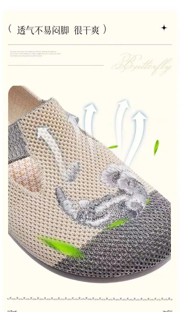 2026 New Style Old Beijing Cloth Shoes for Women, Breathable Soft-Soled Casual Slip-On Non-Slip Embroidered Round-Toe Mom Shoes — feature 7