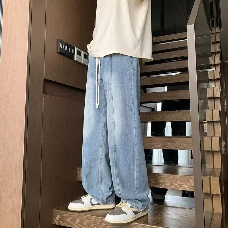 Men's Wide Leg Straight Cut Jeans 2024 Spring Autumn - Image 2