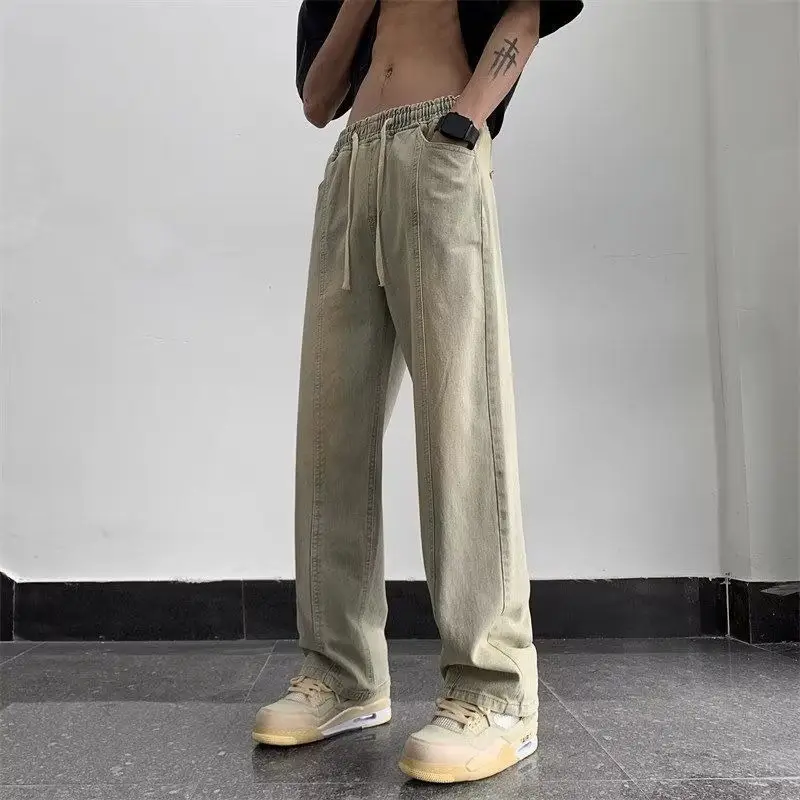 Men's Wide Leg Straight Cut Jeans 2024 Spring Autumn - Image 5