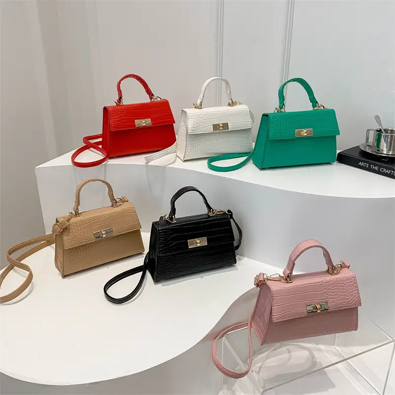 Trendy White Croc Texture Shoulder Bag for Women - Image 8