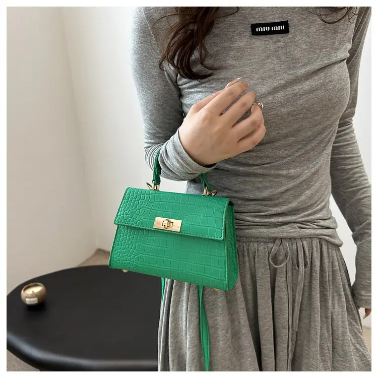 Trendy White Croc Texture Shoulder Bag for Women — feature 11
