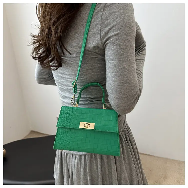 Trendy White Croc Texture Shoulder Bag for Women — feature 12