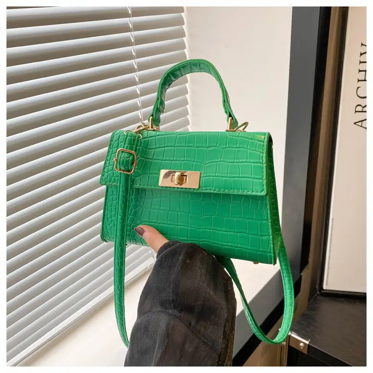 Trendy White Croc Texture Shoulder Bag for Women — feature 26
