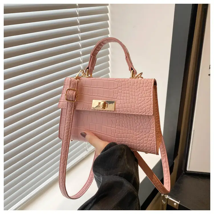 Trendy White Croc Texture Shoulder Bag for Women — feature 27