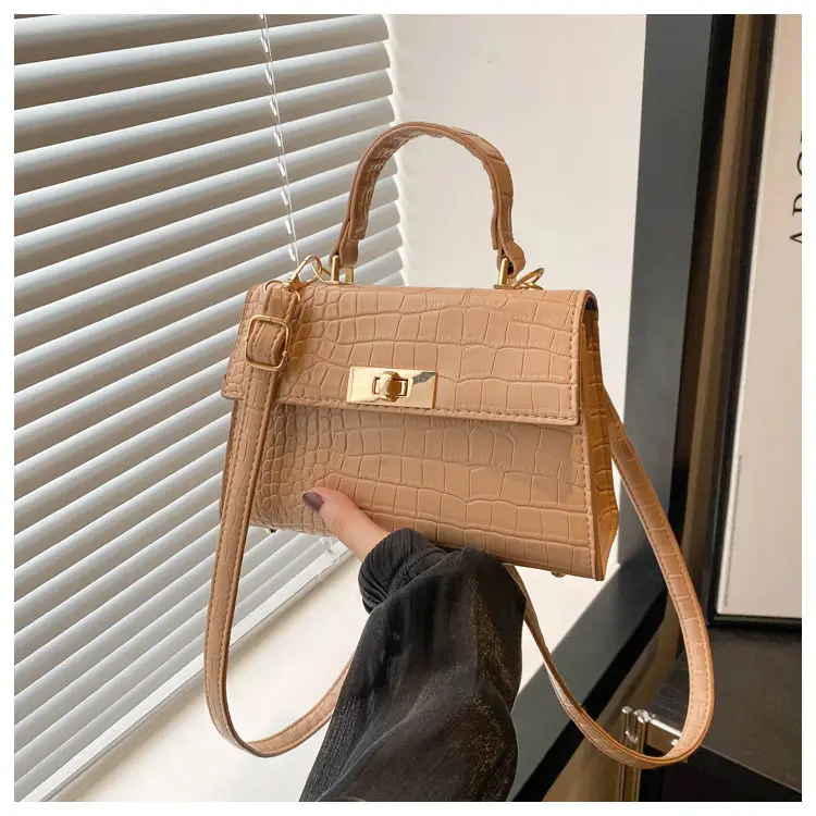Trendy White Croc Texture Shoulder Bag for Women — feature 31