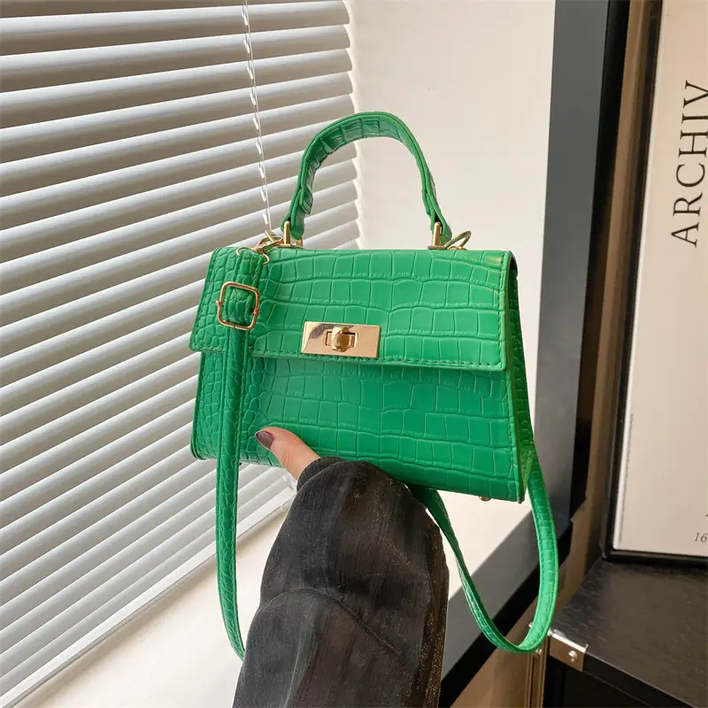 Trendy White Croc Texture Shoulder Bag for Women - Image 3