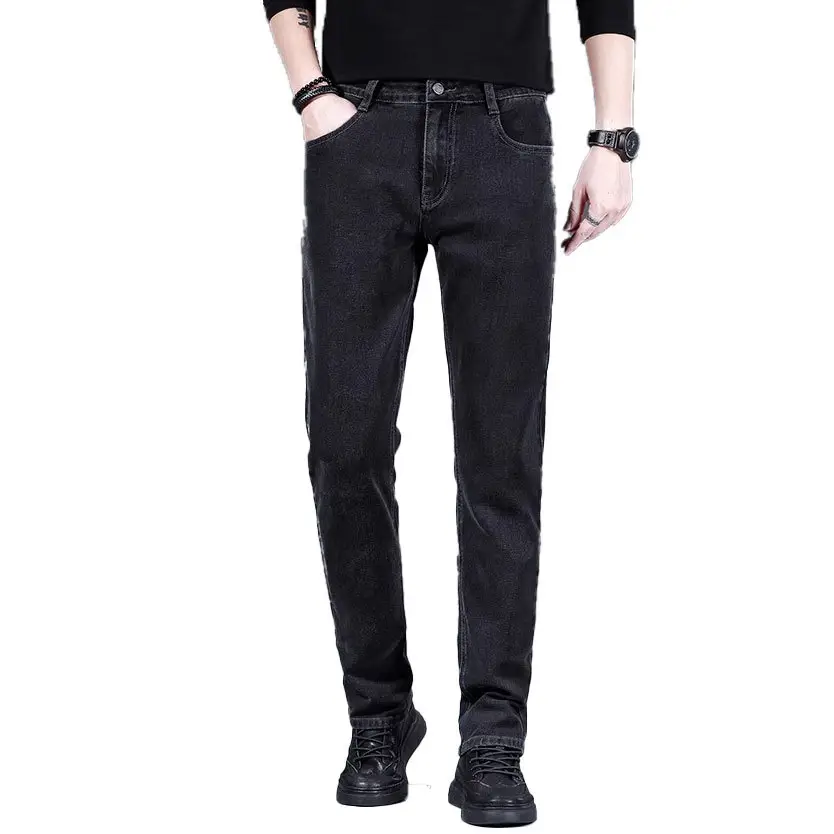 Men Slim Straight Leg Jeans Winter 2026 Grey - Image 9