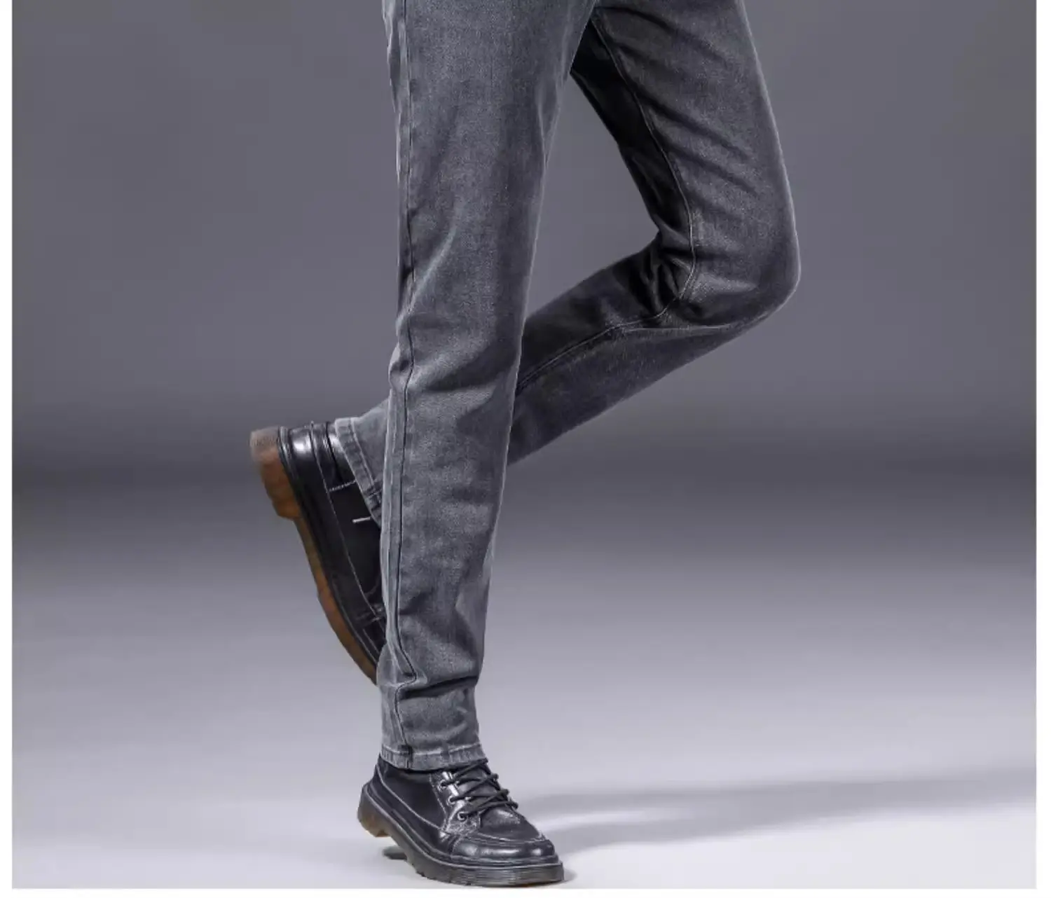 Men Slim Straight Leg Jeans Winter 2026 Grey — feature 10