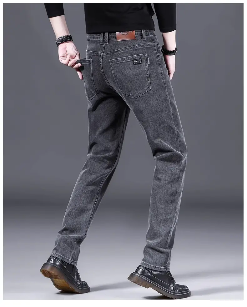 Men Slim Straight Leg Jeans Winter 2026 Grey — feature 11