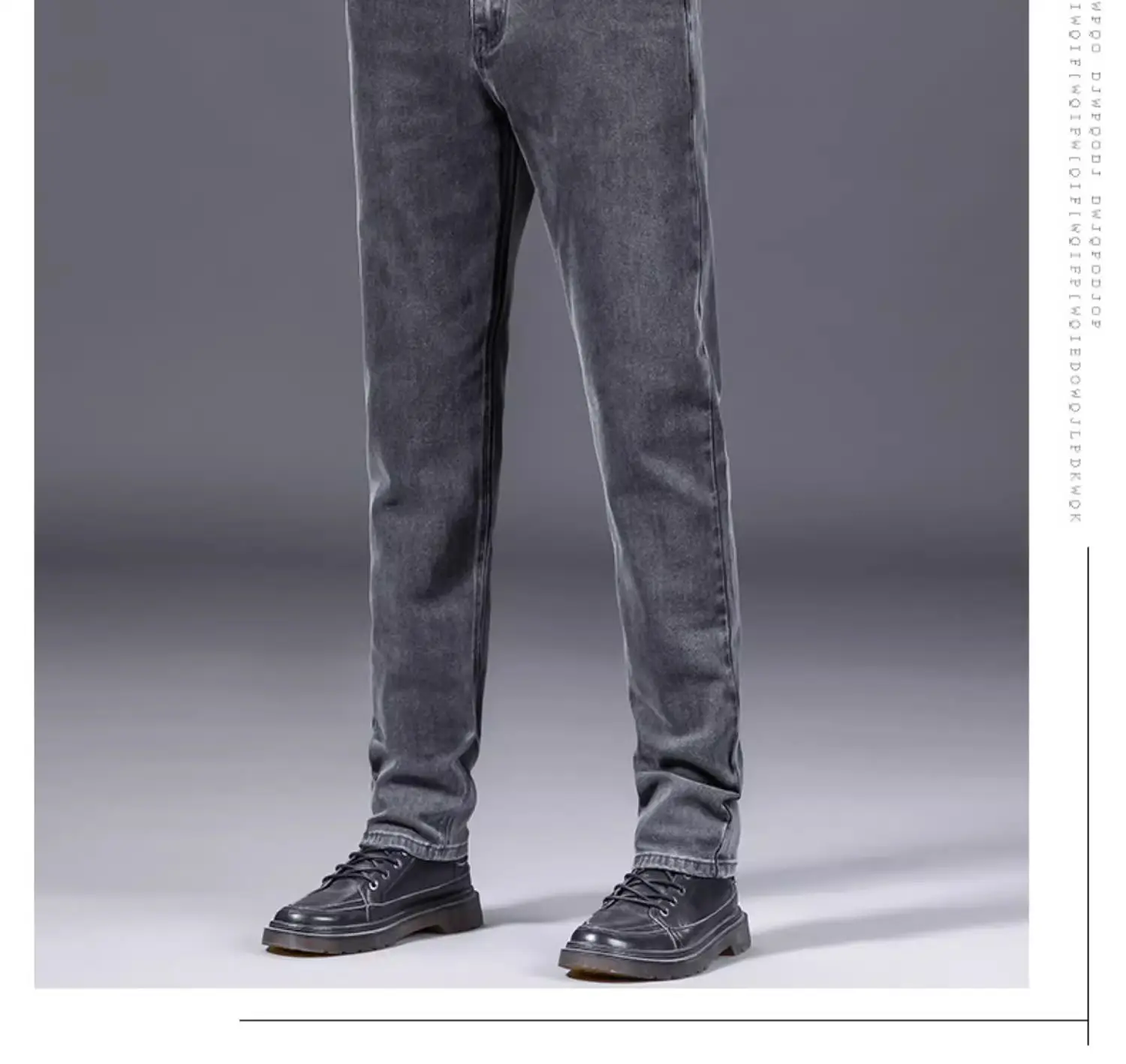 Men Slim Straight Leg Jeans Winter 2026 Grey — feature 8