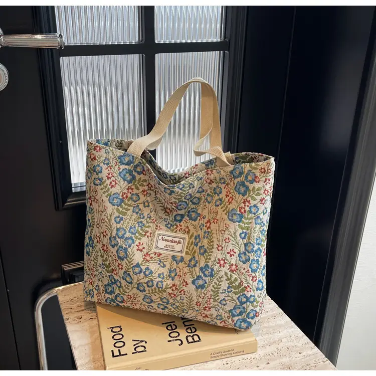 Large Capacity Floral Canvas Shoulder Bag for Women — feature 14