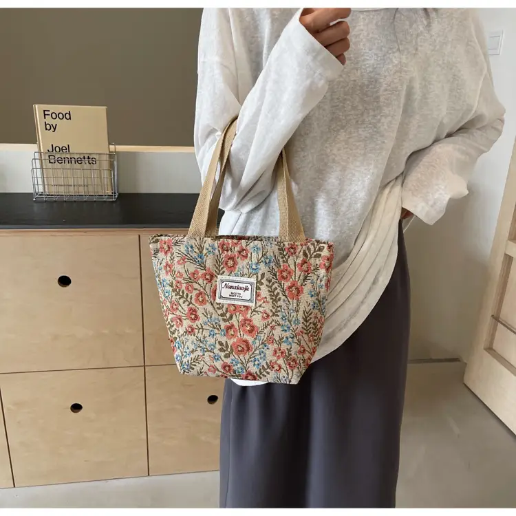 Large Capacity Floral Canvas Shoulder Bag for Women — feature 17