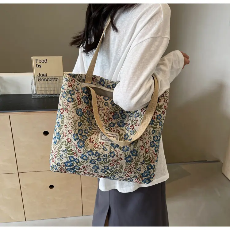 Large Capacity Floral Canvas Shoulder Bag for Women — feature 24