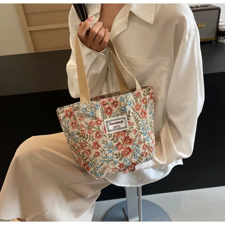 Large Capacity Floral Canvas Shoulder Bag for Women — feature 29