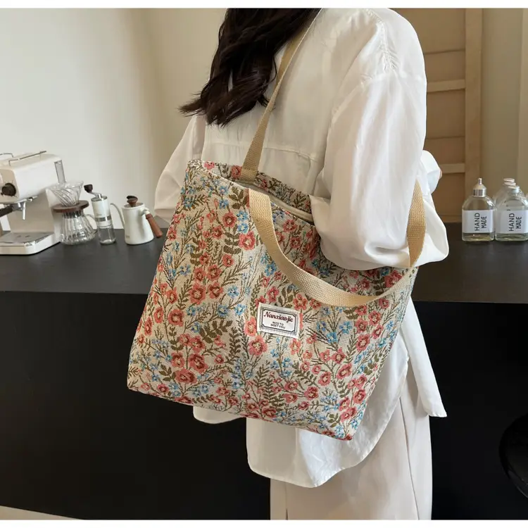 Large Capacity Floral Canvas Shoulder Bag for Women — feature 33