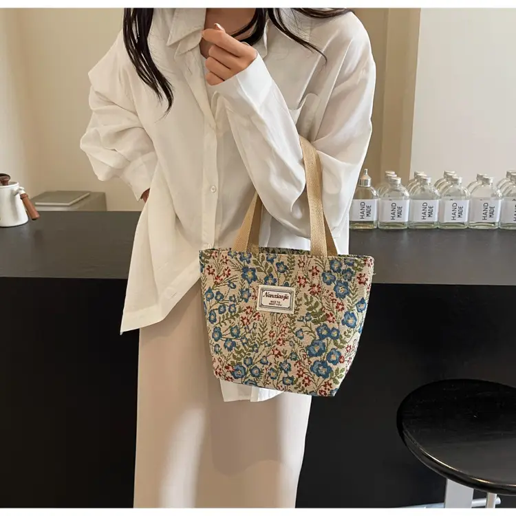 Large Capacity Floral Canvas Shoulder Bag for Women — feature 35