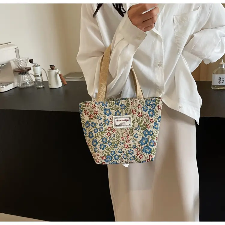 Large Capacity Floral Canvas Shoulder Bag for Women — feature 36