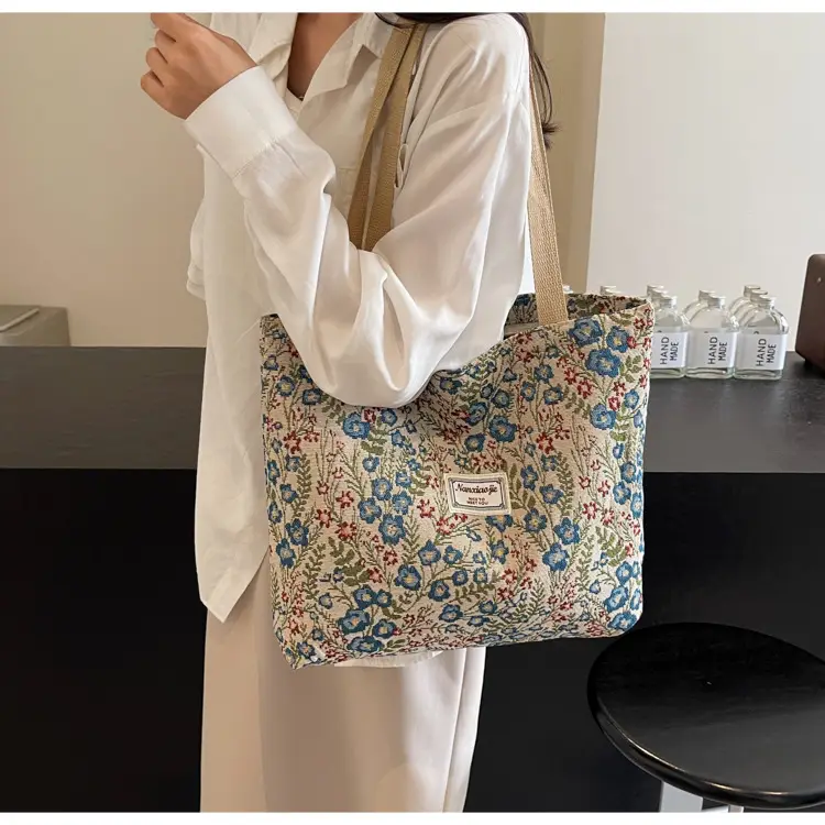 Large Capacity Floral Canvas Shoulder Bag for Women — feature 38